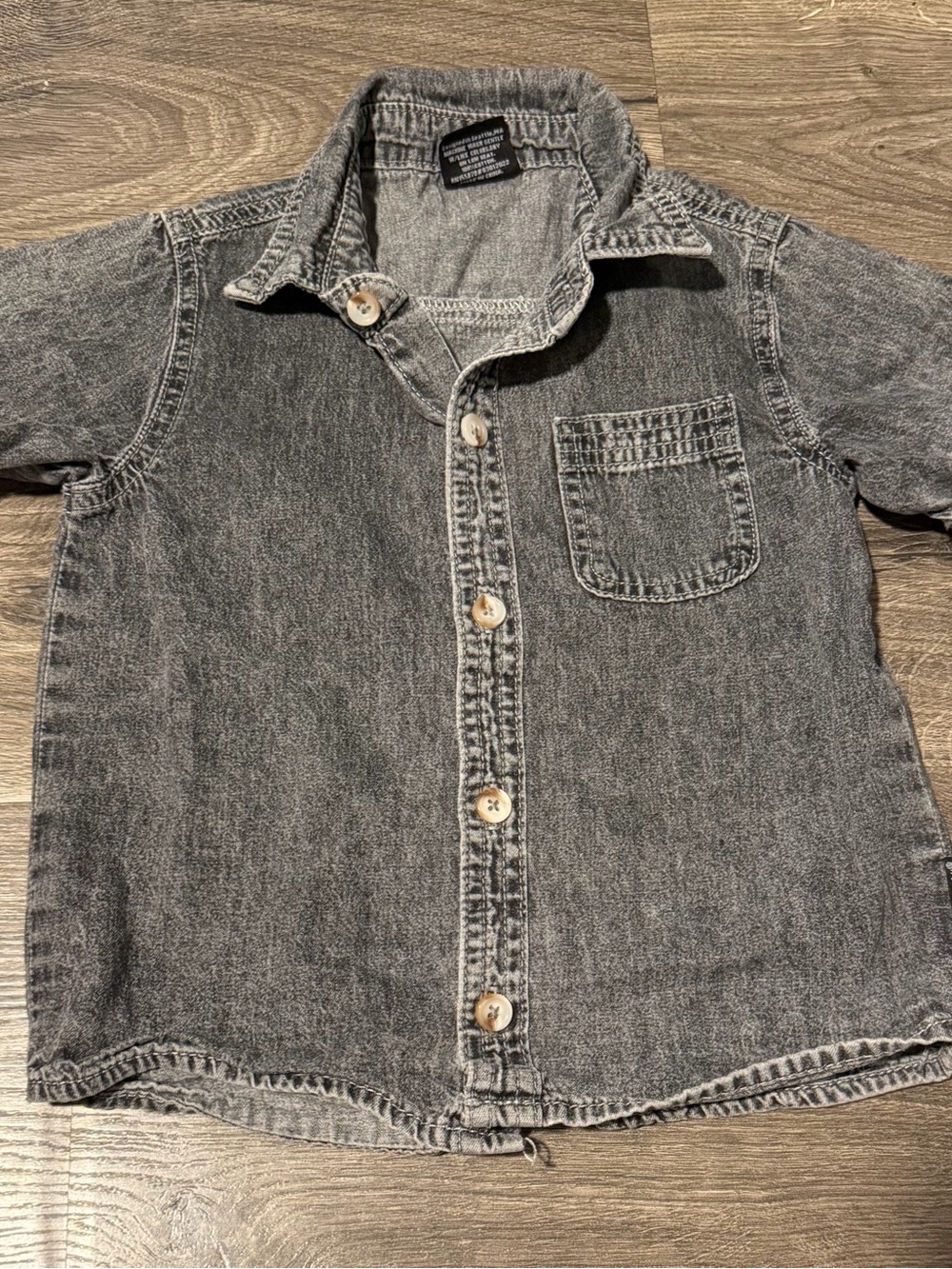 Little Bipsy Washed Denim Button-Down Shirt 2t-3t Toddler Boy